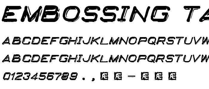 Embossing Tape 2 (BRK) font